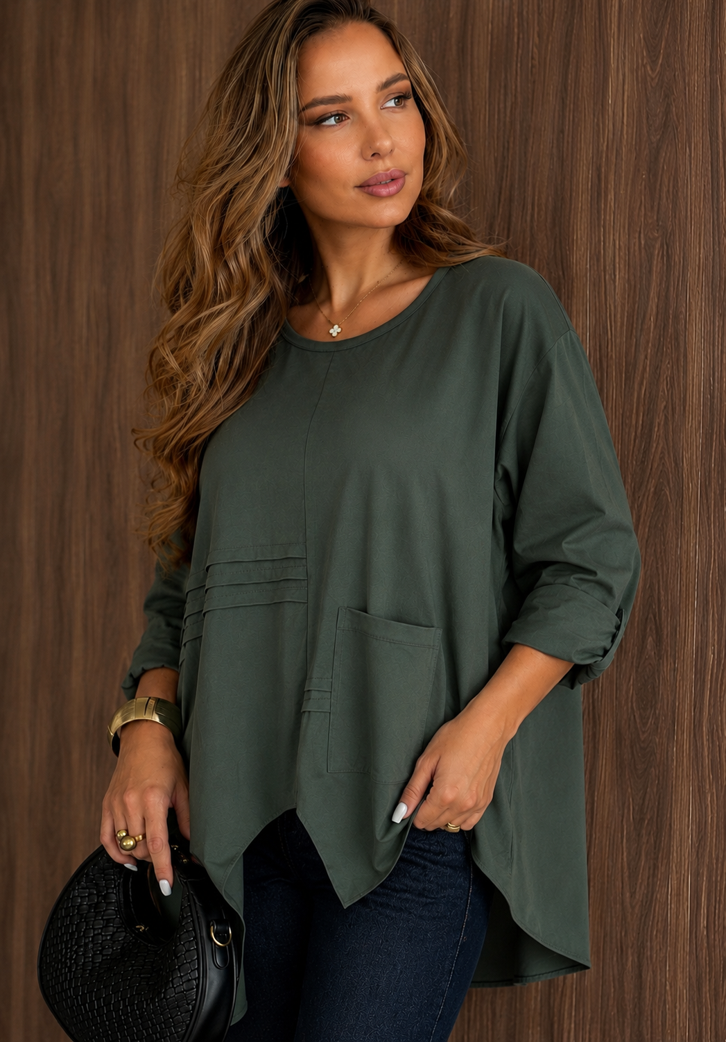 TUNIKA IKATI olivno zelena