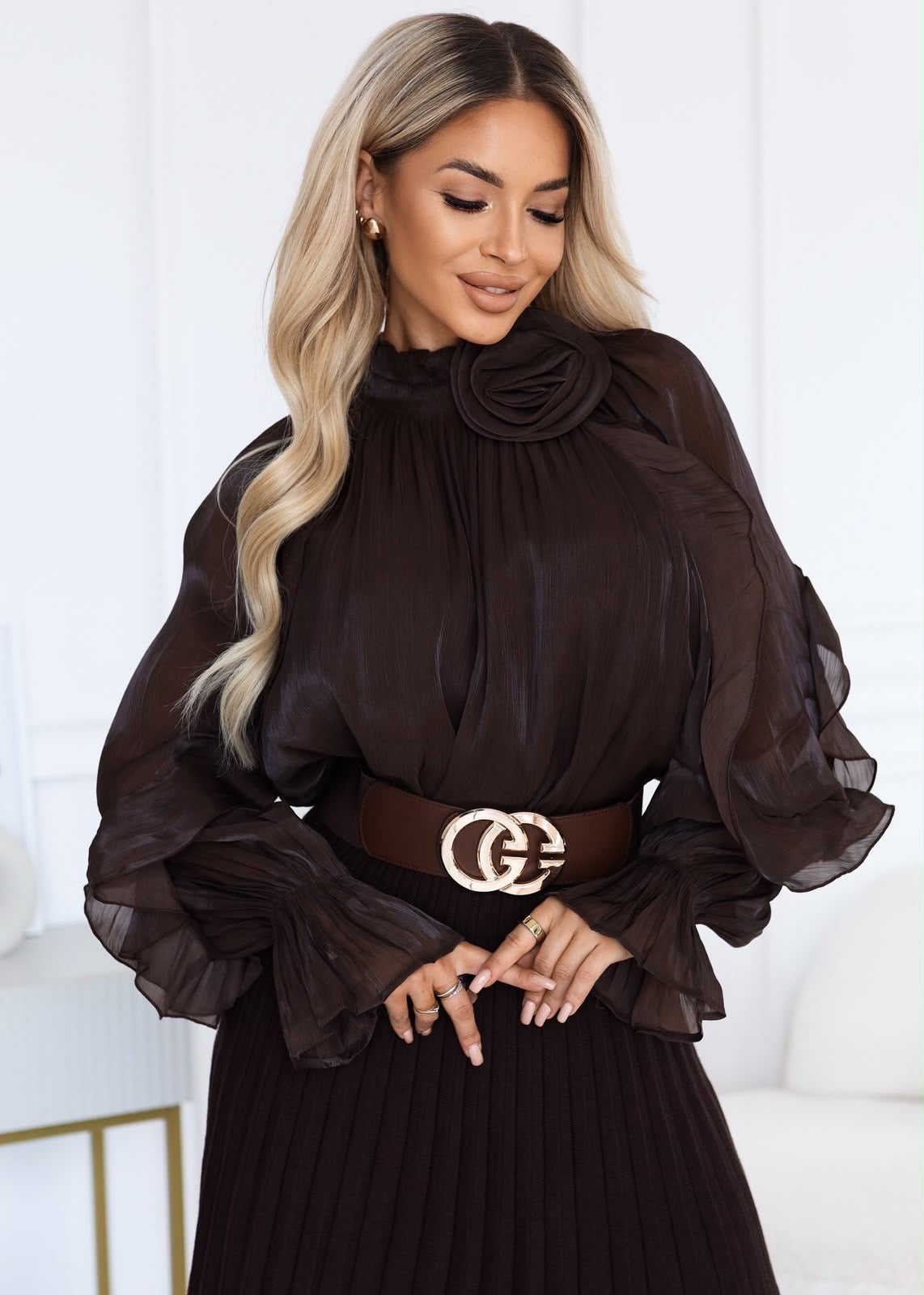 BLUZA VIVY čokoladno rjava