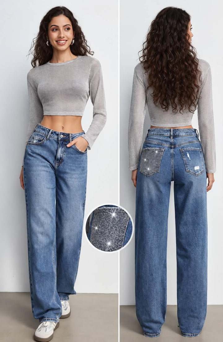 HLAČE ROSATY straight fit